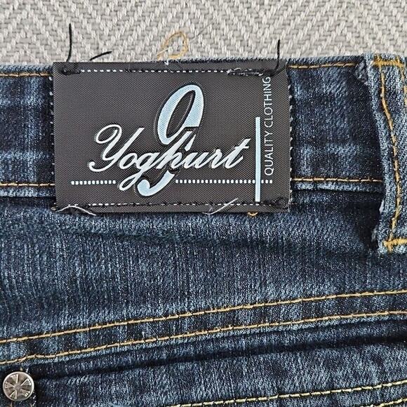 Yoghurt Jeans Women's 16P W32 L28 Dark Wash Blue Tapered Leg Woven Slash Pockets - Picture 8 of 16